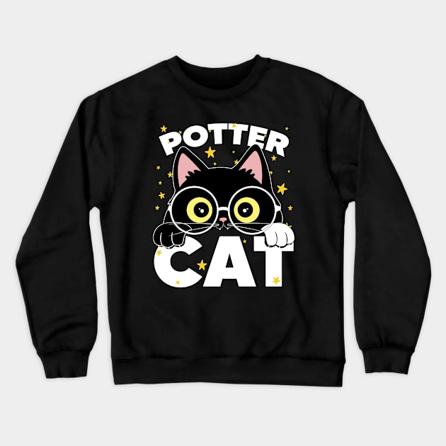 Potter Cat Crewneck Sweatshirt by TarikStore